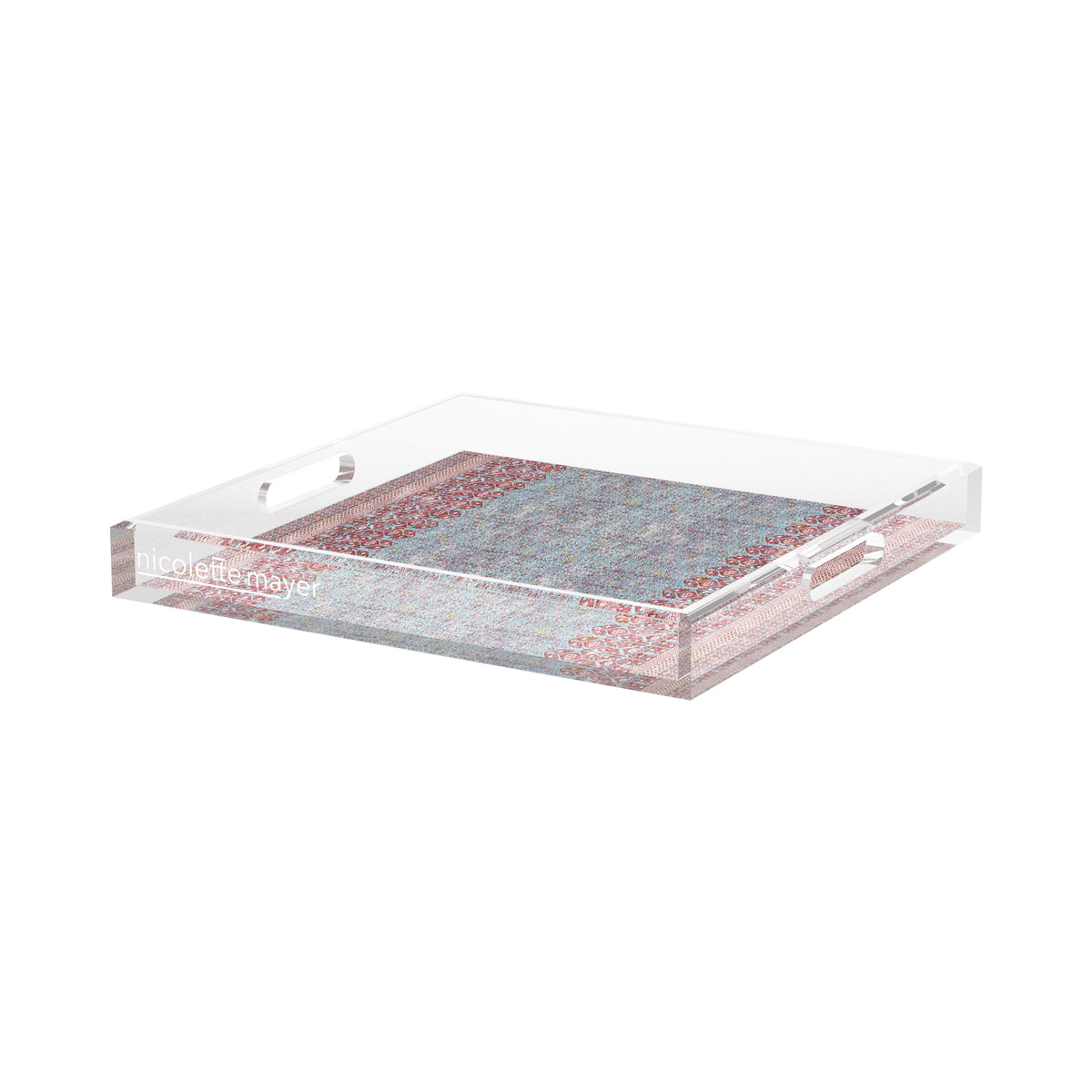 Iznik Overdye Turq Acrylic Decorative Tray, 15 x 15 in. by Nicolette Mayer 