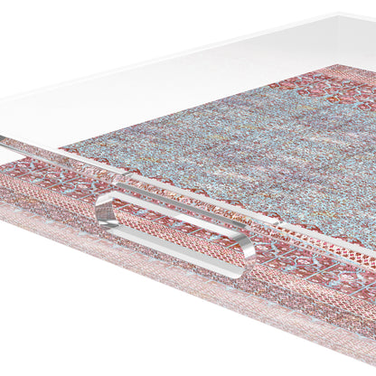 Iznik Overdye Turq Acrylic Decorative Tray, 15 x 15 in. by Nicolette Mayer 