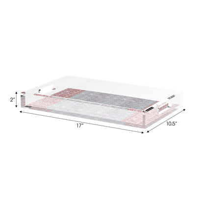 Iznik Red Turquoise 17X10.5 Acrylic Tray - nicolettemayer.com
