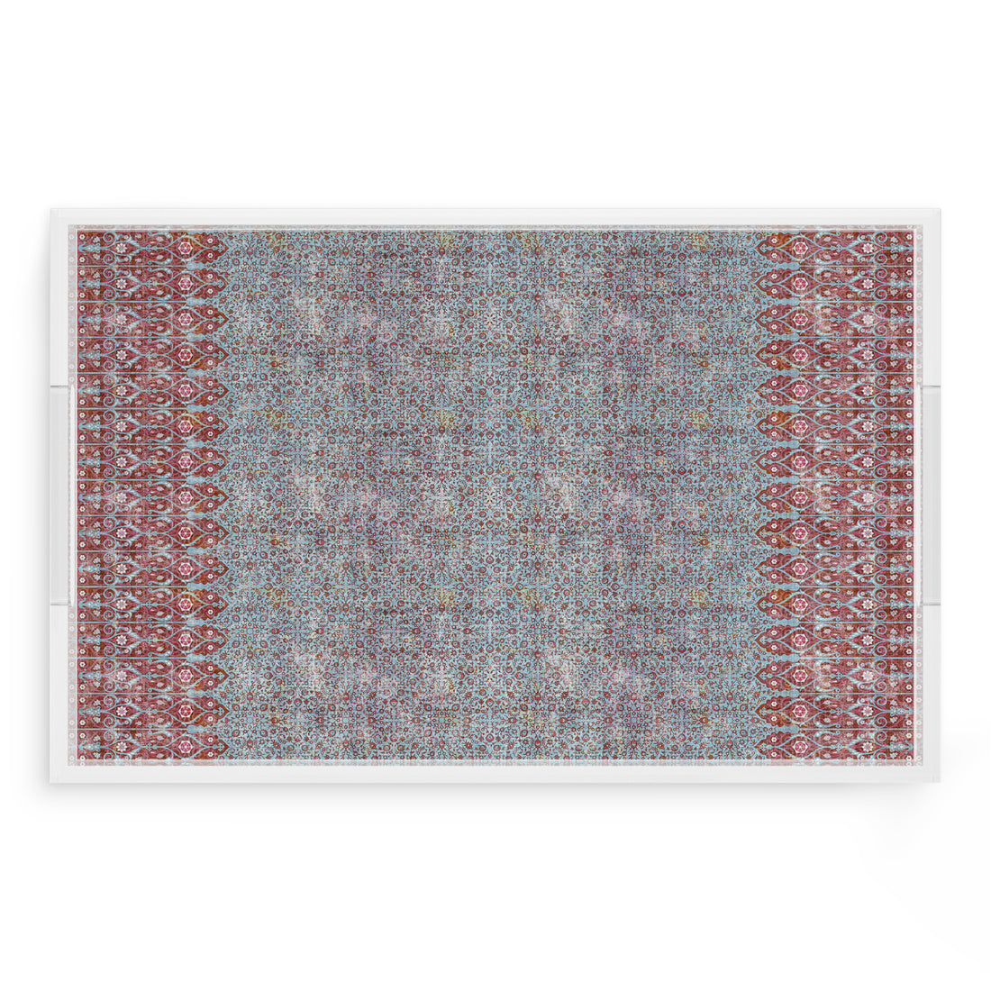 Iznik Red Turquoise 22.5X14.5 Acrylic Tray - nicolettemayer.com
