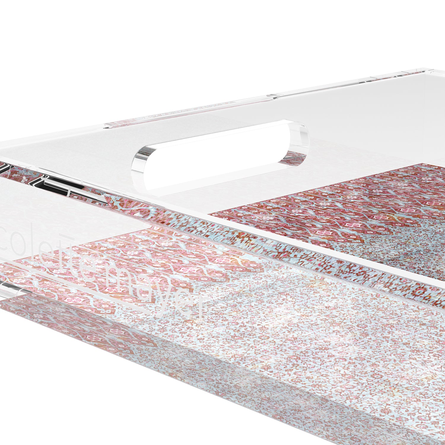 Iznik Red Turquoise 22.5X14.5 Acrylic Tray - nicolettemayer.com
