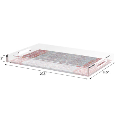 Iznik Red Turquoise 22.5X14.5 Acrylic Tray - nicolettemayer.com
