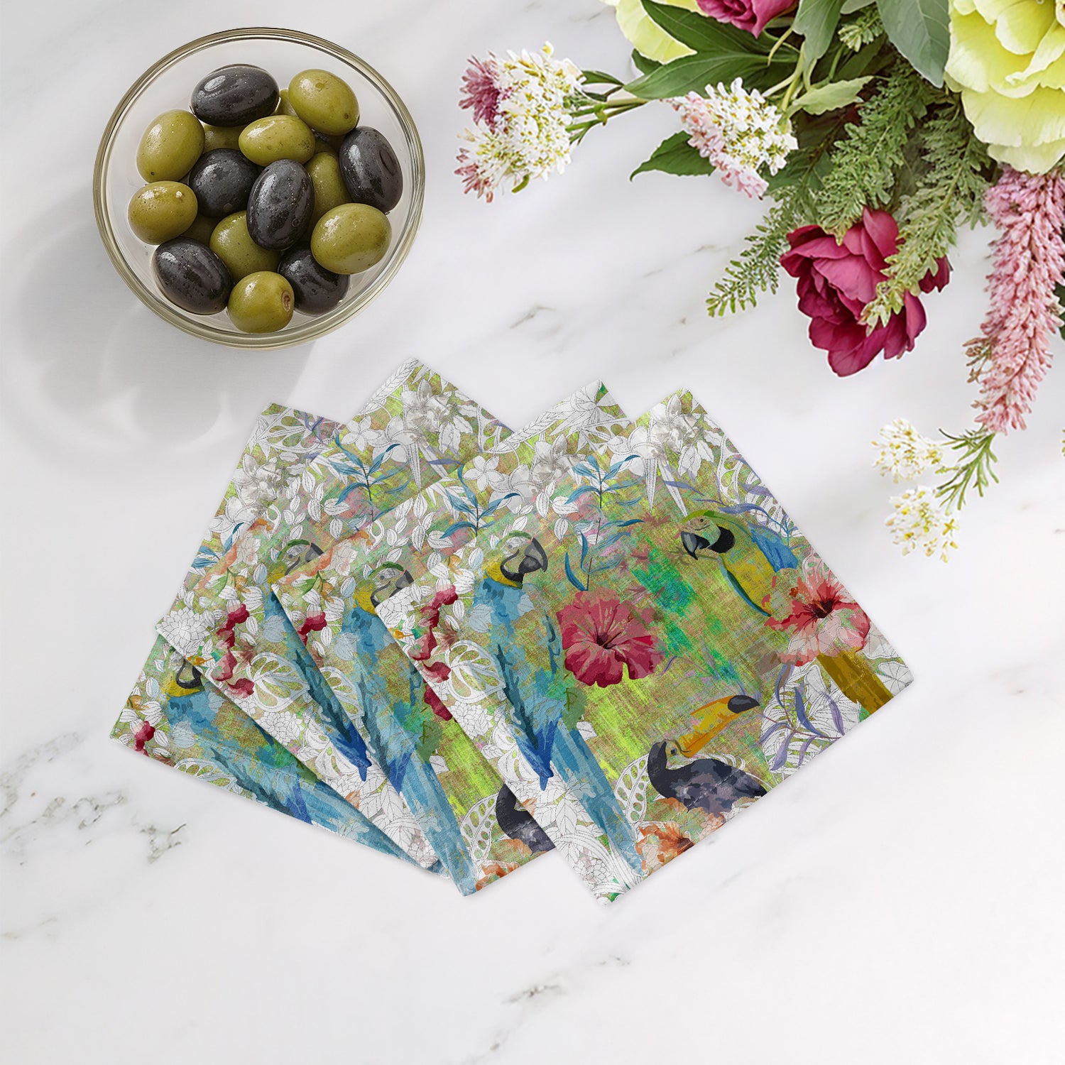 Jungle Love Cotton Sateen Cocktail Napkins - nicolettemayer.com