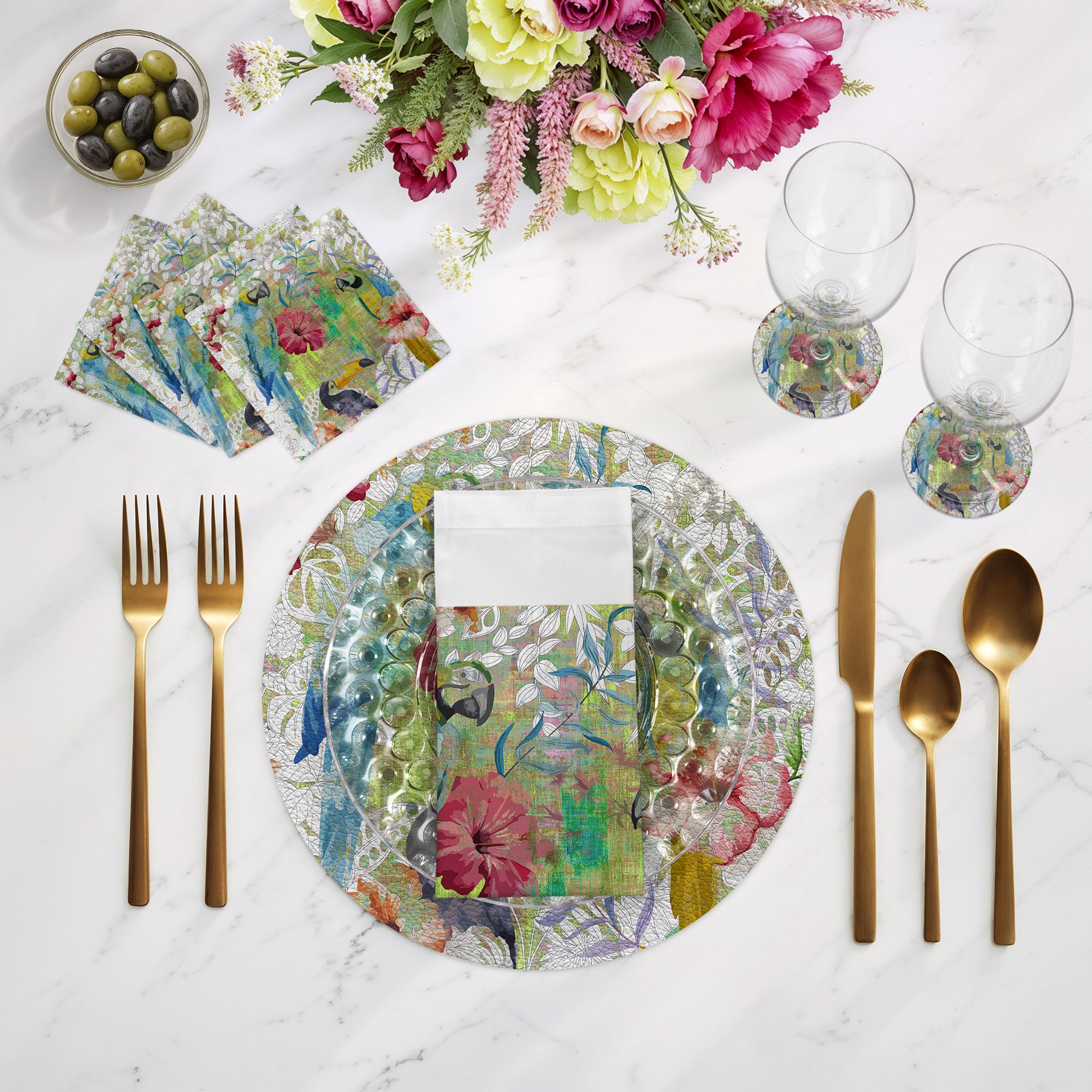 Jungle Love Cotton Sateen Cocktail Napkins - nicolettemayer.com