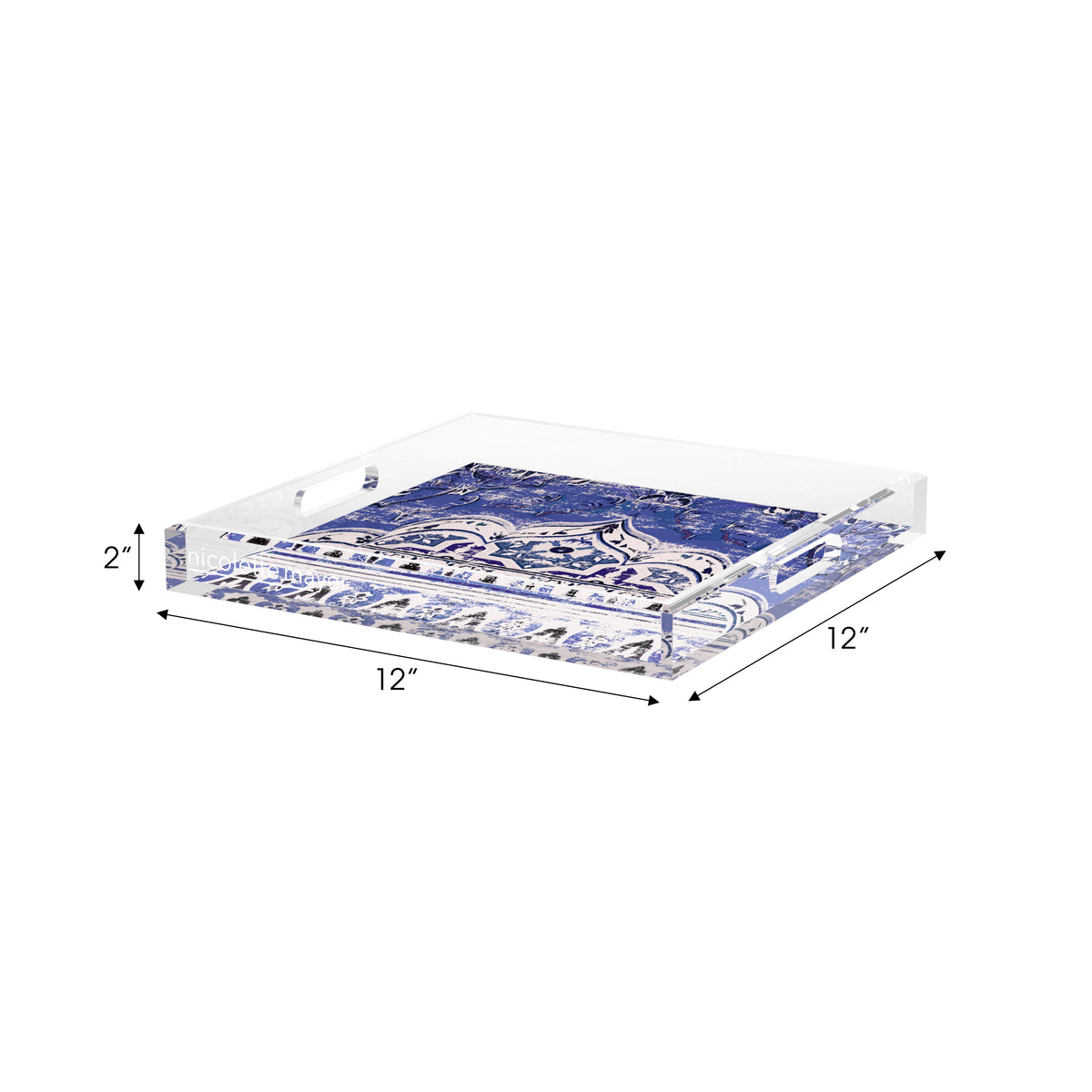 Jaipur Indigo Acrylic Decorative Tray, 12 x 12 in. by Nicolette Mayer 