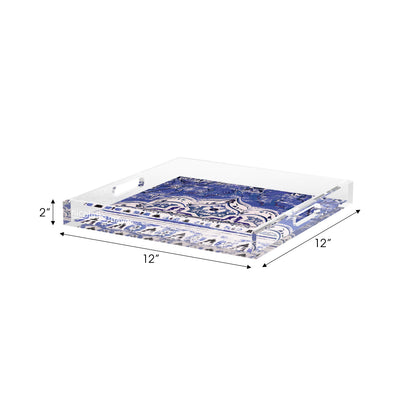 Jaipur Indigo Acrylic Decorative Tray, 12 x 12 in. by Nicolette Mayer 