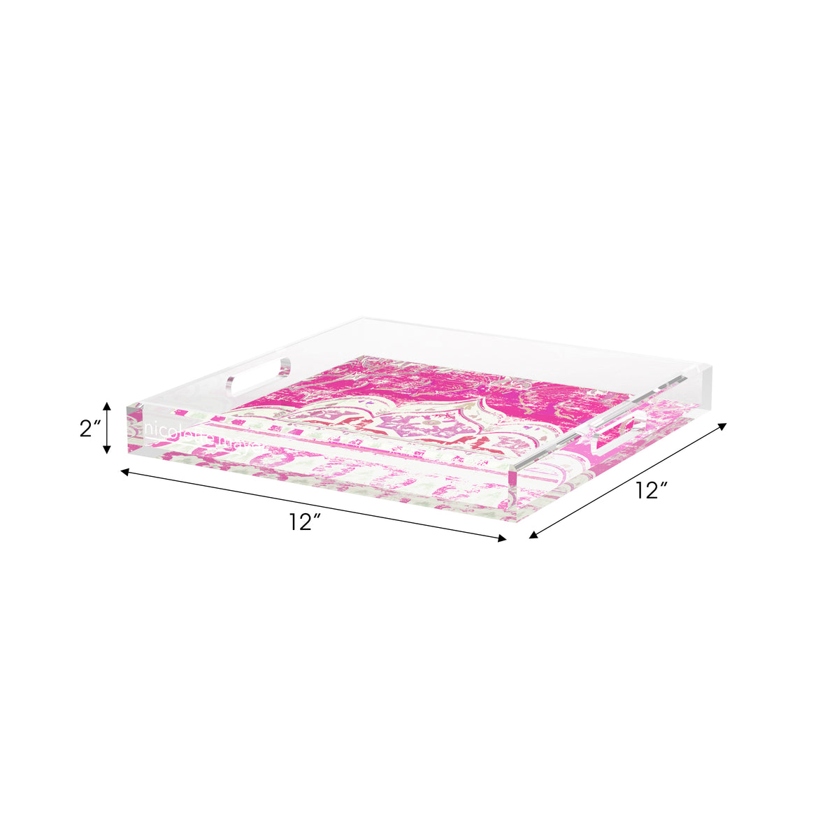 Jaipur Raspberry Acrylic Decorative Tray, 12 x 12 in. by Nicolette Mayer 
