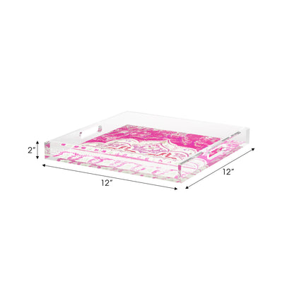 Jaipur Raspberry Acrylic Decorative Tray, 12 x 12 in. by Nicolette Mayer 