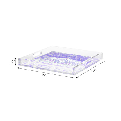 Jaipur Wisteria Acrylic Decorative Tray, 12 x 12 in. by Nicolette Mayer 