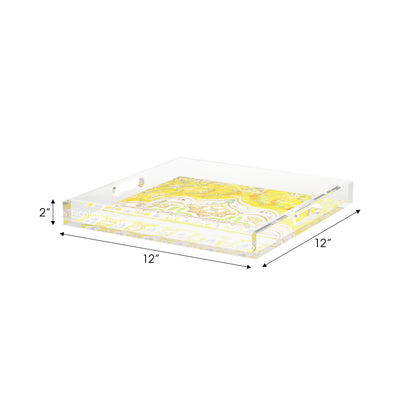 Jaipur Yellow Acrylic Decorative Tray, 12 x 12 in. by Nicolette Mayer 