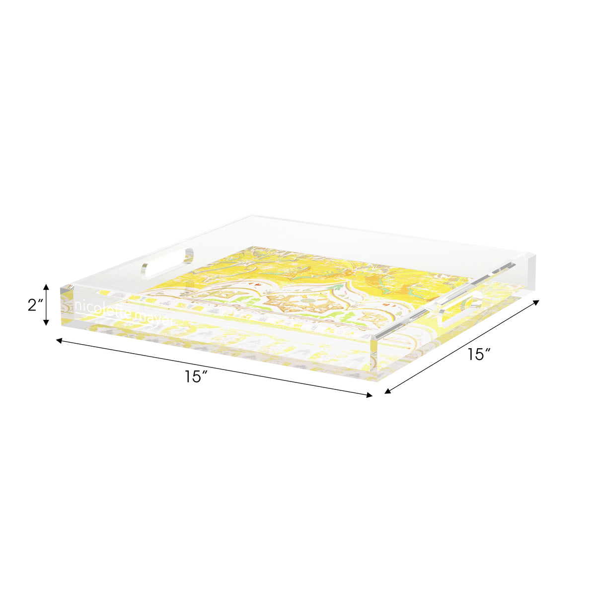 Jaipur Yellow Acrylic Decorative Tray, 15 x 15 in. by Nicolette Mayer 