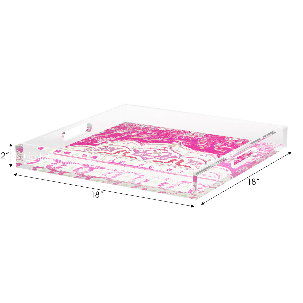 Jaipur Raspberry Acrylic Decorative Tray, 18 x 18 in. by Nicolette Mayer 