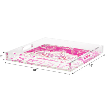 Jaipur Raspberry Acrylic Decorative Tray, 18 x 18 in. by Nicolette Mayer 