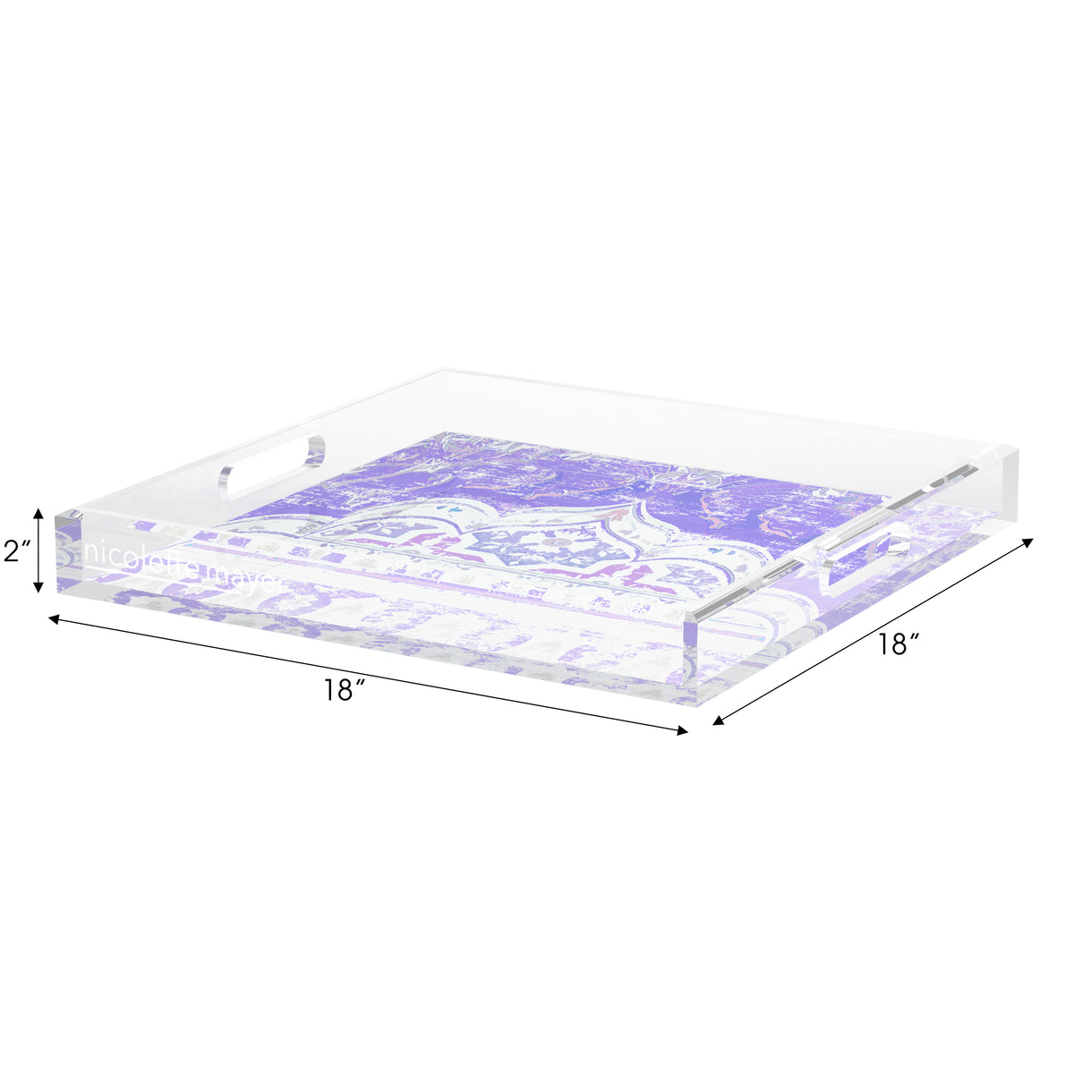 Jaipur Wisteria Acrylic Decorative Tray, 18 x 18 in. by Nicolette Mayer 