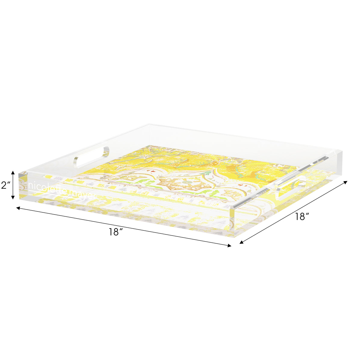 Jaipur Yellow Acrylic Decorative Tray, 18 x 18 in. by Nicolette Mayer 