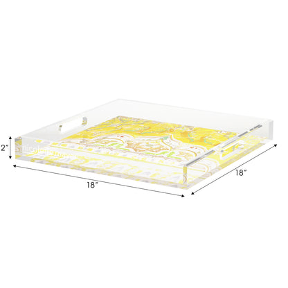 Jaipur Yellow Acrylic Decorative Tray, 18 x 18 in. by Nicolette Mayer 