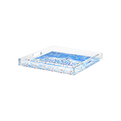Jaipur Blue Acrylic Decorative Tray, 12 x 12 in. by Nicolette Mayer 