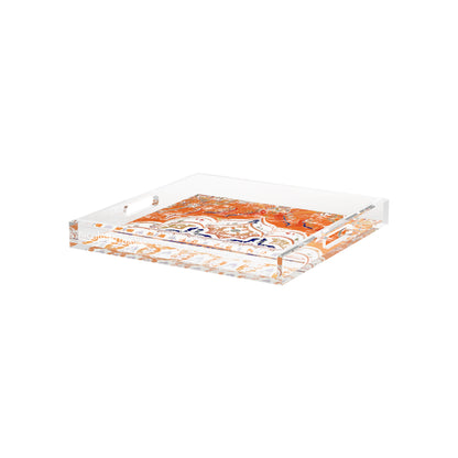 Jaipur Orange Acrylic Decorative Tray, 12 x 12 in. by Nicolette Mayer 