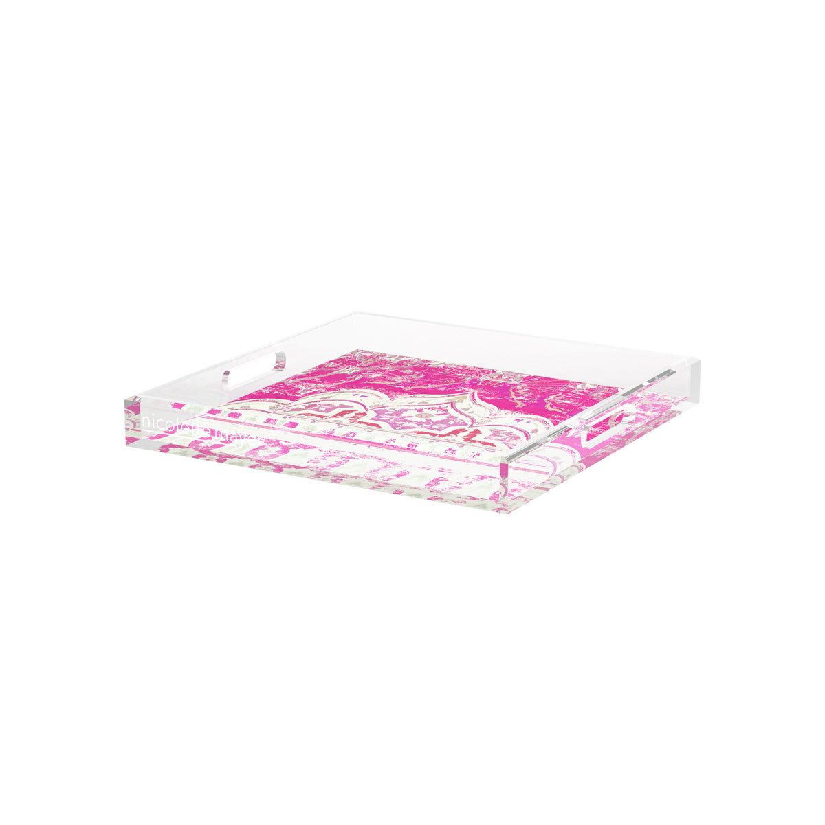 Jaipur Raspberry Acrylic Decorative Tray, 12 x 12 in. by Nicolette Mayer 