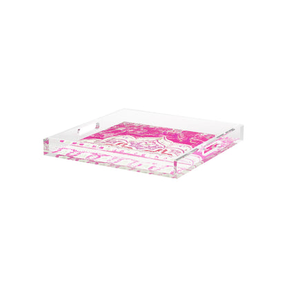 Jaipur Raspberry Acrylic Decorative Tray, 12 x 12 in. by Nicolette Mayer 