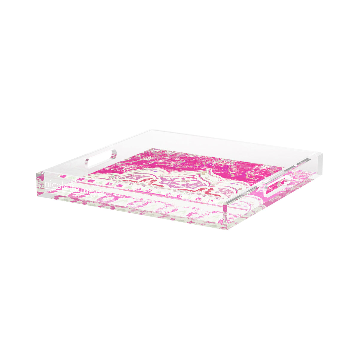 Jaipur Raspberry Acrylic Decorative Tray, 15 x 15 in. by Nicolette Mayer 