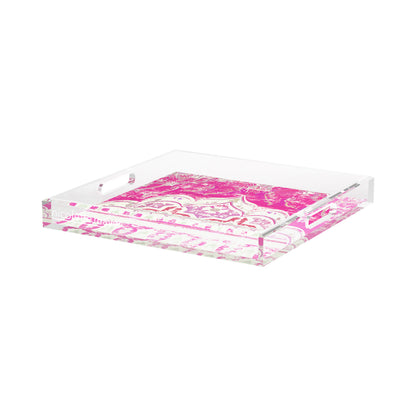 Jaipur Raspberry Acrylic Decorative Tray, 15 x 15 in. by Nicolette Mayer 
