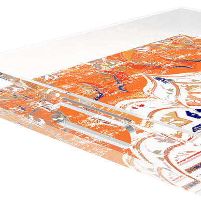 Jaipur Orange Acrylic Decorative Tray, 18 x 18 in. by Nicolette Mayer 