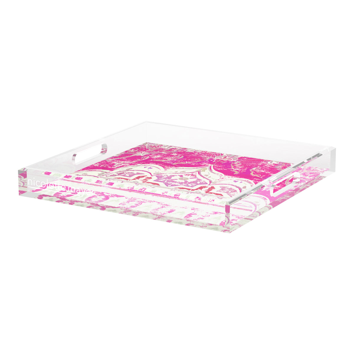 Jaipur Raspberry Acrylic Decorative Tray, 18 x 18 in. by Nicolette Mayer 