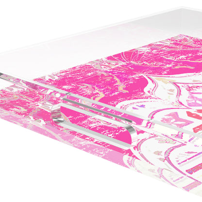 Jaipur Raspberry Acrylic Decorative Tray, 18 x 18 in. by Nicolette Mayer 