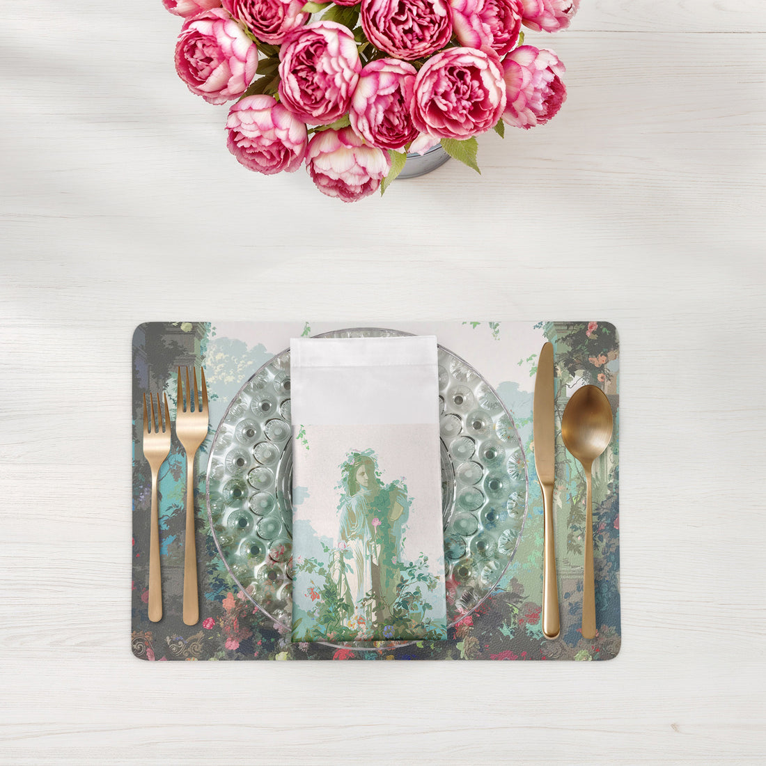 Jardin Defosse Chantilly 22" Cotton Sateen Dinner Napkins- nicolettemayer.com
