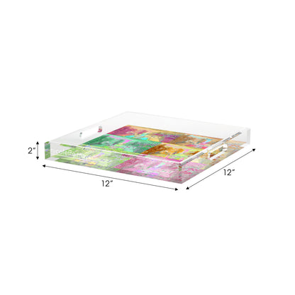Jardin Tuilleries Brights Acrylic Decorative Tray, 12 x 12 in. by Nicolette Mayer 