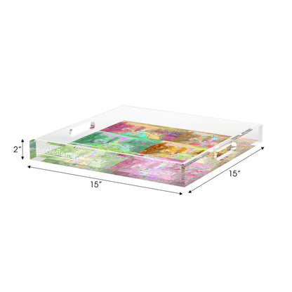 Jardin Tuilleries Brights Acrylic Decorative Tray, 15 x 15 in. by Nicolette Mayer 