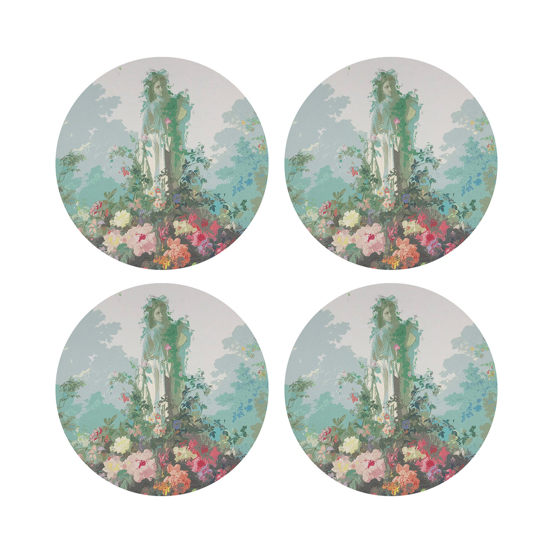 Jardin Defosse Chantilly Vegan Leather Round Coasters