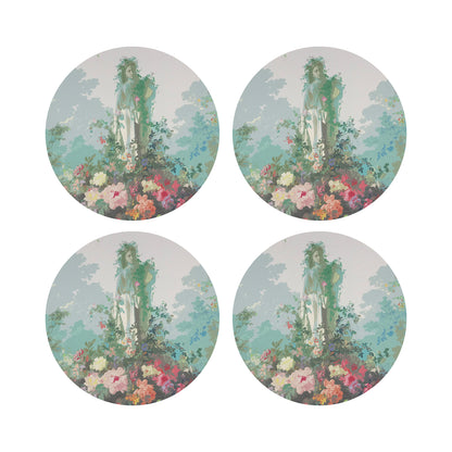 Jardin Defosse Chantilly Vegan Leather Round Coasters