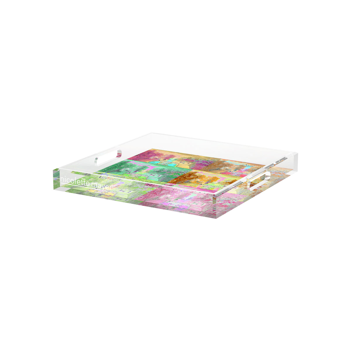 Jardin Tuilleries Brights Acrylic Decorative Tray, 12 x 12 in. by Nicolette Mayer 