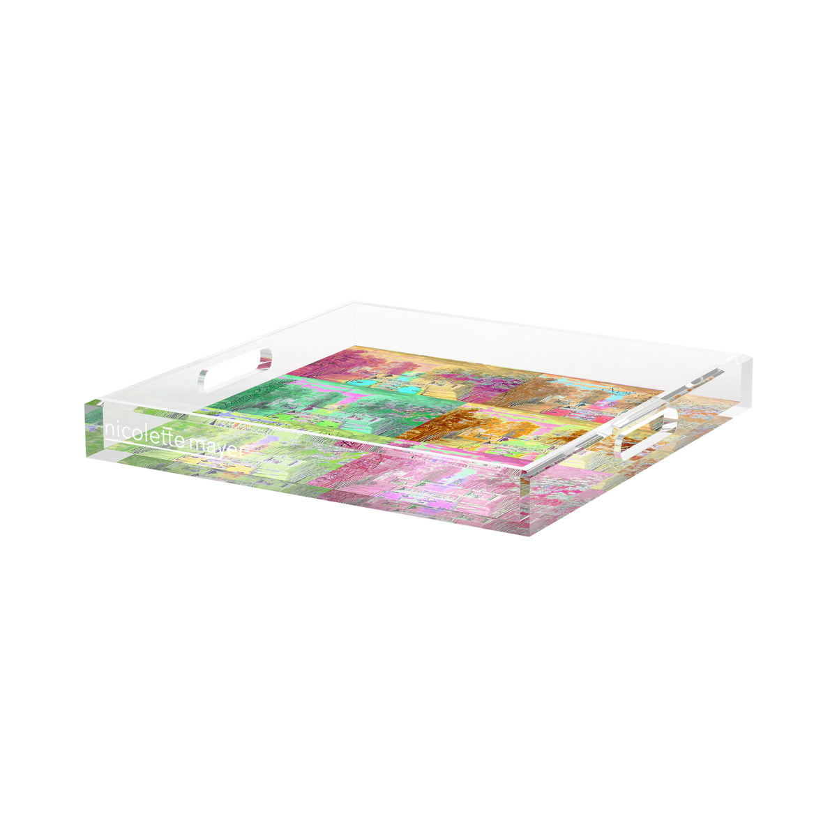 Jardin Tuilleries Brights Acrylic Decorative Tray, 15 x 15 in. by Nicolette Mayer 
