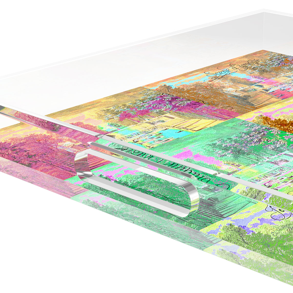 Jardin Tuilleries Brights Acrylic Decorative Tray, 15 x 15 in. by Nicolette Mayer 