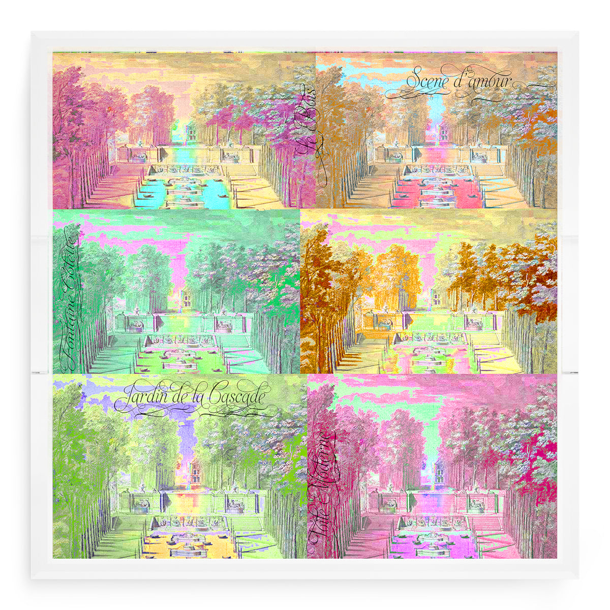Jardin Tuilleries Brights Acrylic Decorative Tray, 18 x 18 in. by Nicolette Mayer 