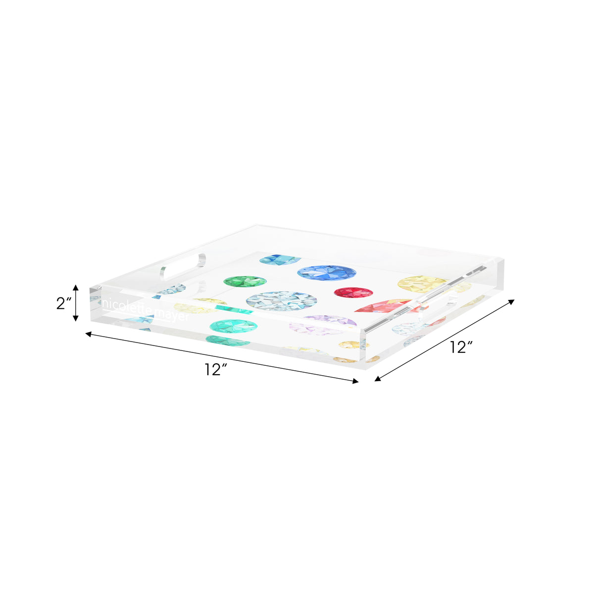 Jewel White Acrylic Decorative Tray, 12 x 12 in. by Nicolette Mayer 