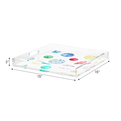 Jewel White Acrylic Decorative Tray, 15 x 15 in. by Nicolette Mayer 