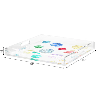 Jewel White Acrylic Decorative Tray, 18 x 18 in. by Nicolette Mayer 