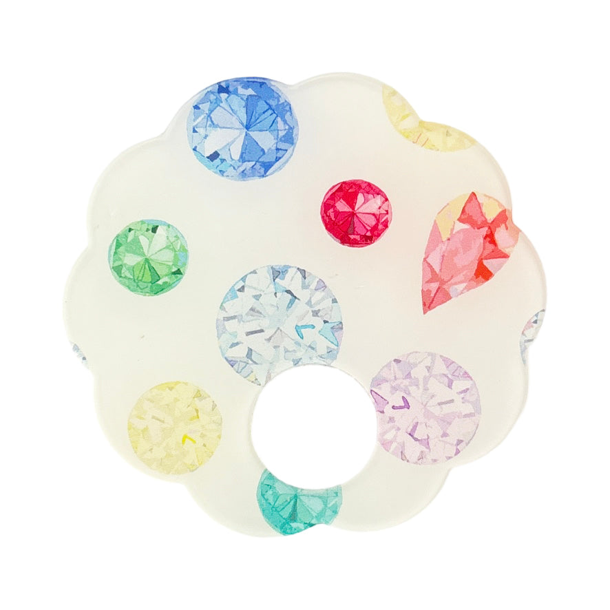 Jewel White Acrylic Scallop Napkin Ring - Set of 4