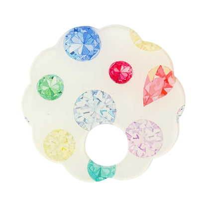 Jewel White Acrylic Scallop Napkin Ring - Set of 4