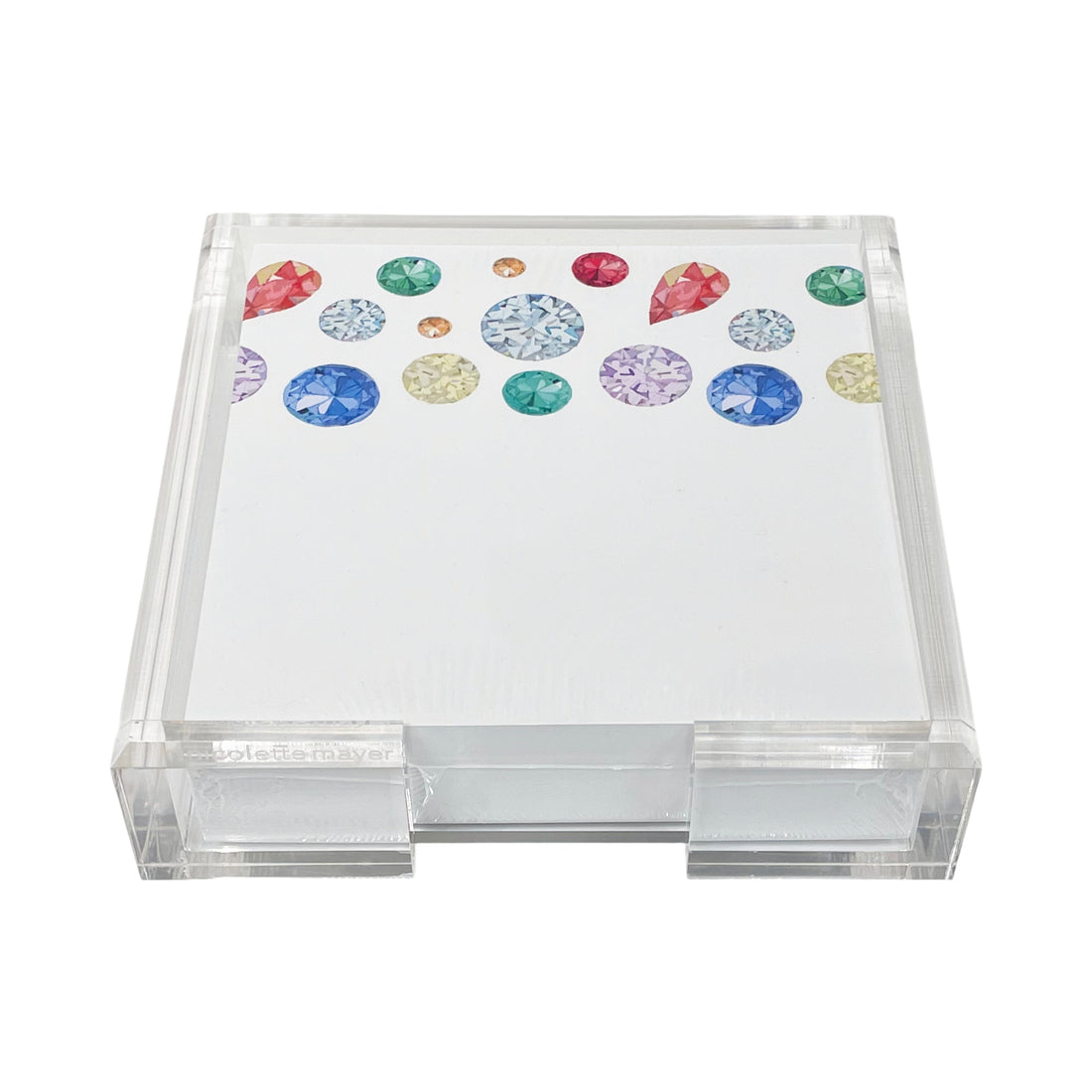 Jewel White Note Cards With Acrylic Holder