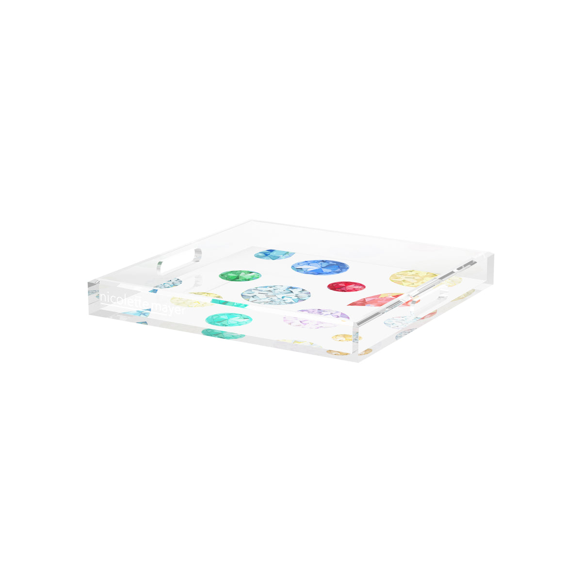 Jewel White Acrylic Decorative Tray, 12 x 12 in. by Nicolette Mayer 