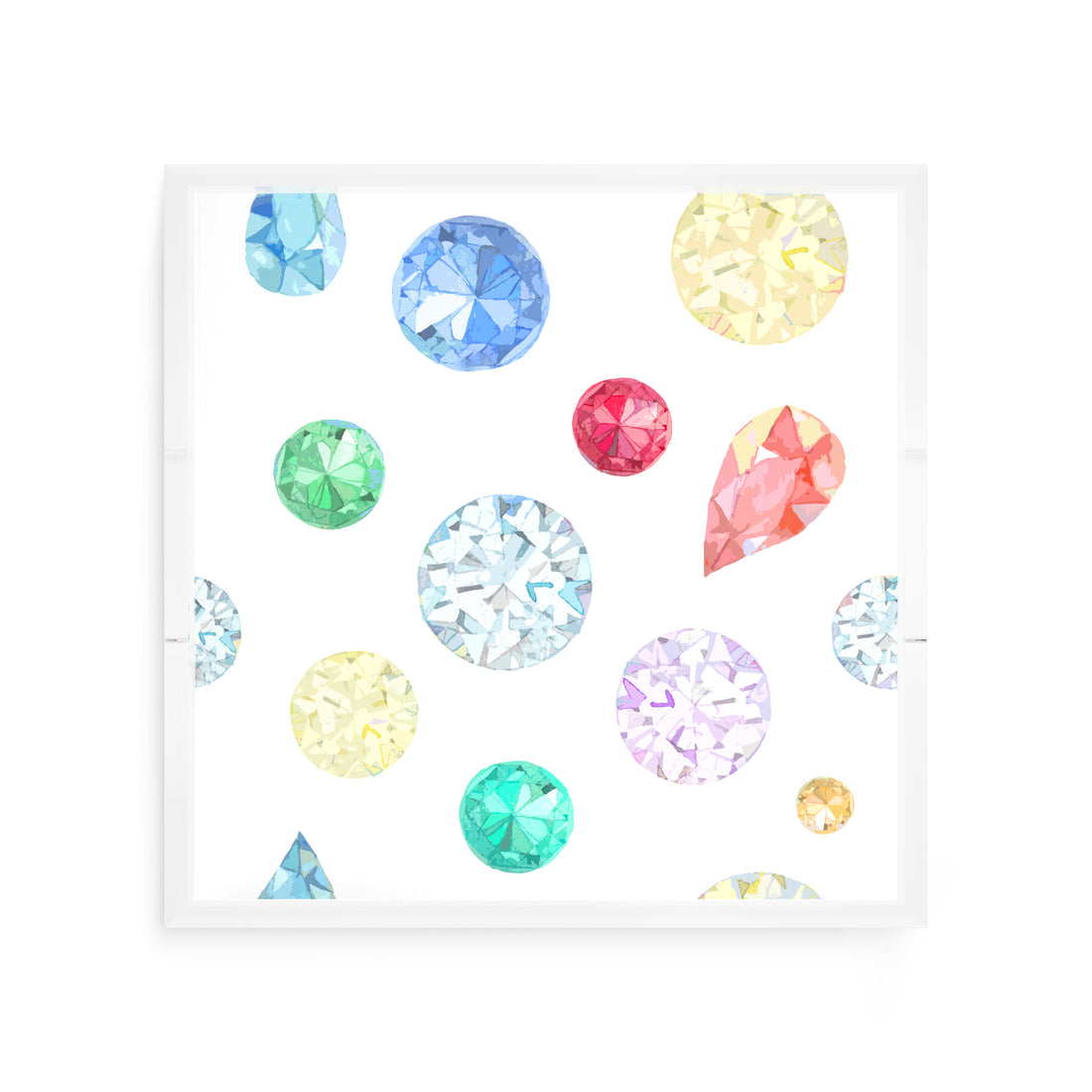 Jewel White Acrylic Decorative Tray, 12 x 12 in. by Nicolette Mayer 