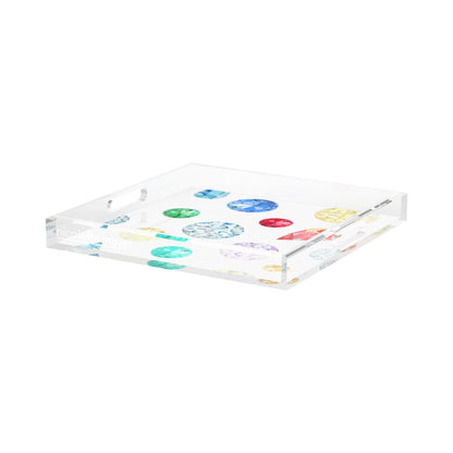 Jewel White Acrylic Decorative Tray, 15 x 15 in. by Nicolette Mayer 