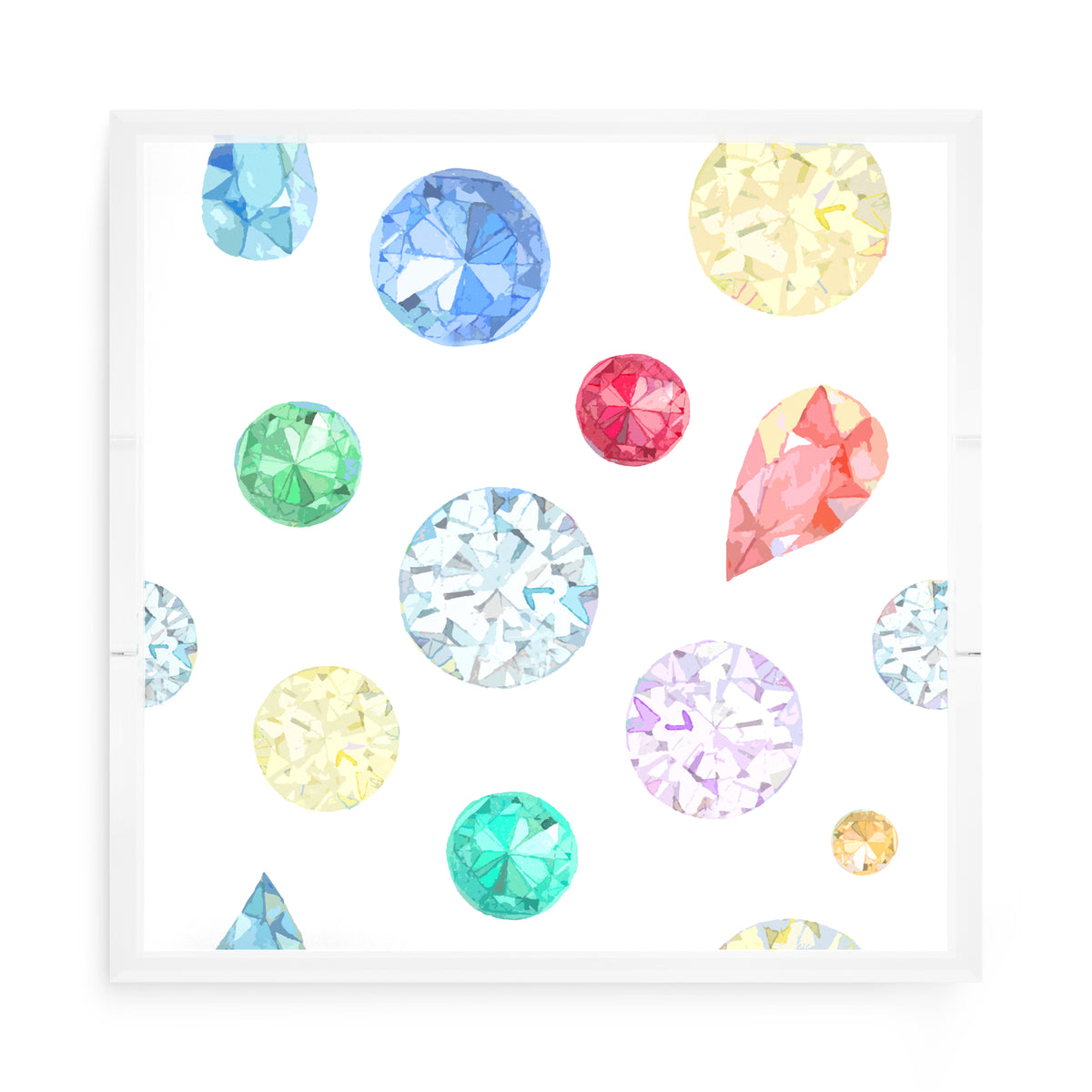 Jewel White Acrylic Decorative Tray, 15 x 15 in. by Nicolette Mayer 