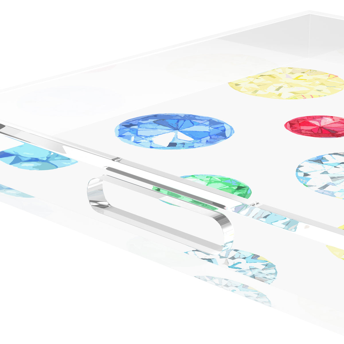 Jewel White Acrylic Decorative Tray, 15 x 15 in. by Nicolette Mayer 