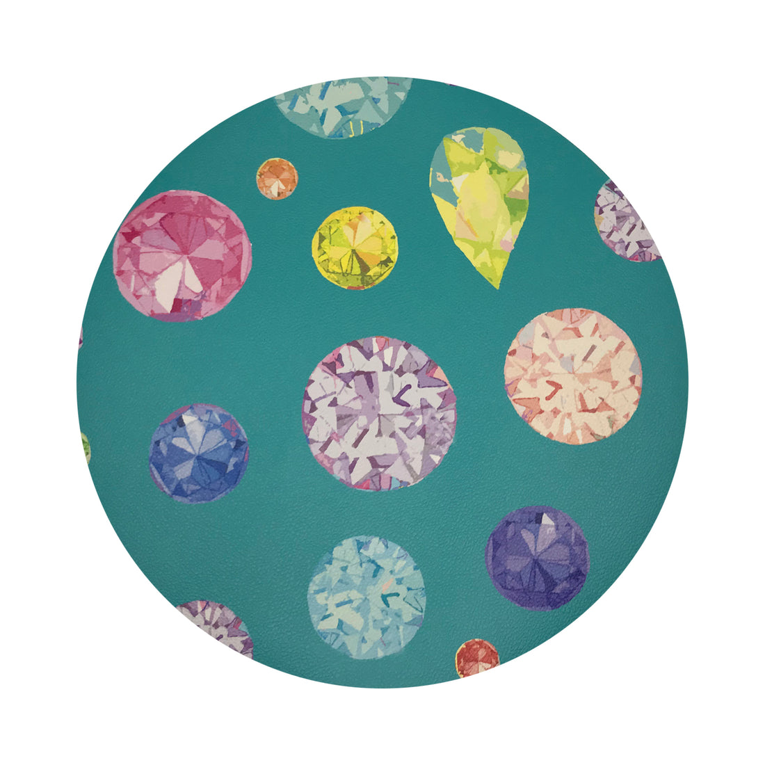 Jewel Cyan16&quot; Round Pebble Placemats, Set Of 4 - nicolettemayer.com